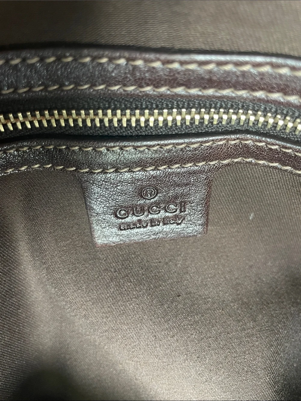 Gucci Brown GG Canvas Shoulder Bag with Braided Dark Brown Handles. Authentic. - Picture 10 of 11